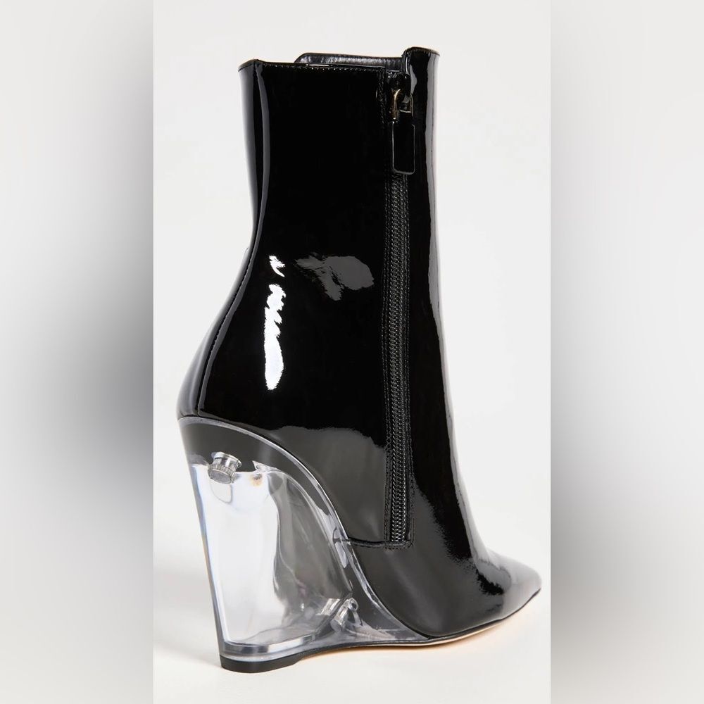 Stuart Weitzman Lucite 100 Wedge Heel Boots in Black, Size EU 36.5 US 6 - Picture 7 of 16